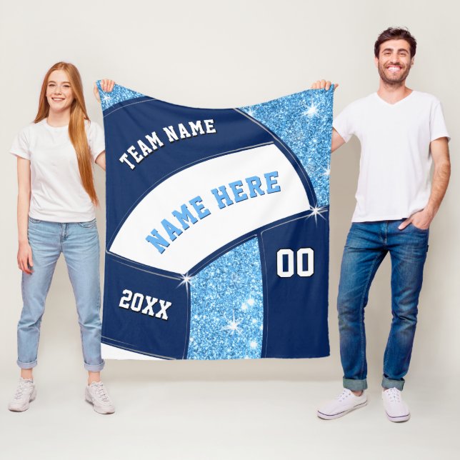 Couverture Polaire Des cadeaux de nuit pour la Navy, Light Blue (En situation)