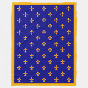 Couverture Polaire Des fleurs d'or françaises sur la bannière Azur