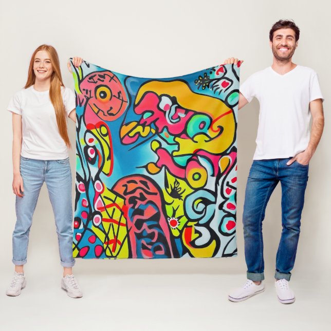 Couverture Polaire Design abstrait (En situation)