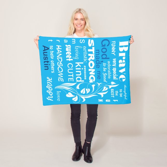 Couverture Polaire Design d'art typographique, Personnaliser pour un  (En situation)