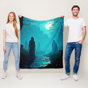 Couverture Polaire Design enchanté des esprits de la forêt au clair d