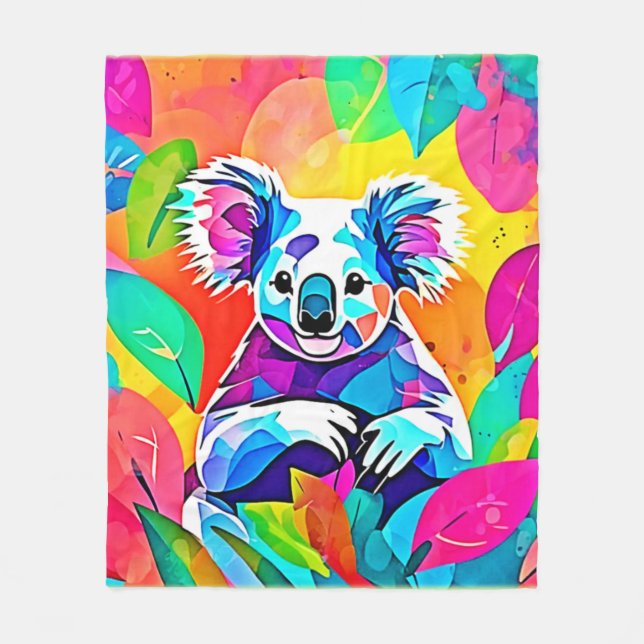 Couverture Polaire Design Koala Abstrait (Devant)