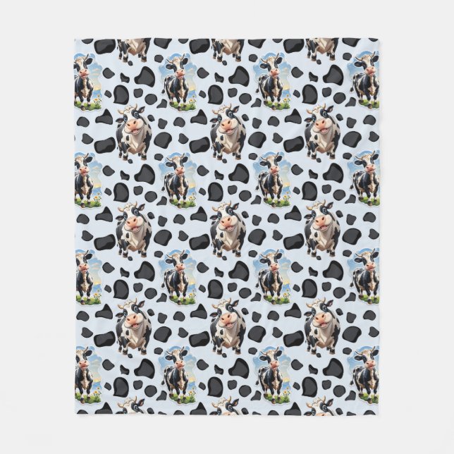 Couverture Polaire Design Motif animal de vache (Devant)