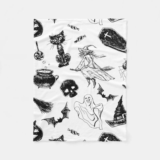 Couverture Polaire Design motif d'Halloween (Devant)