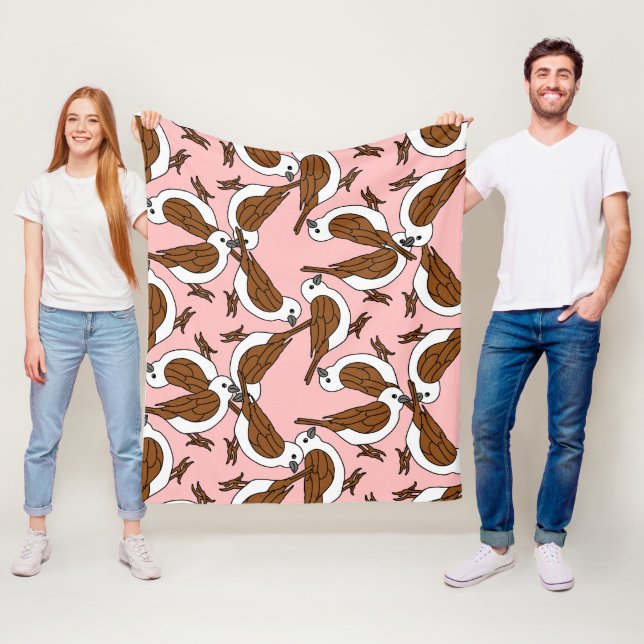 Couverture Polaire Design motif d'impression d'oiseau de Bruant (En situation)