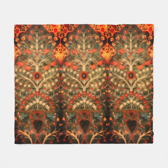 Couverture Polaire Design textile indien antique (Devant (Horizontal))