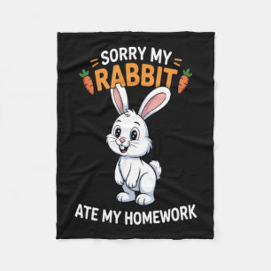 Couverture Polaire Désolé mon lapin a mangé mes devoirs Mignon lapin 