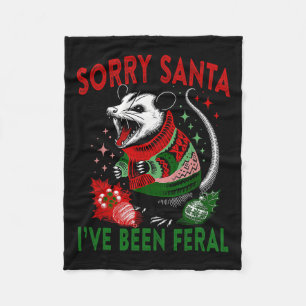 Couverture Polaire Désolé Père Noël J'ai été Feral Funny Feral Opossu