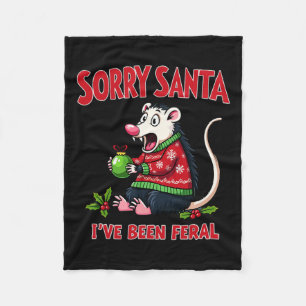 Couverture Polaire Désolé Père Noël J'ai été Feral Funny Opossum Chri