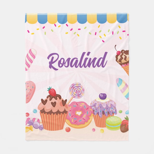 Couverture Polaire Desserts amusants et Candies Blanche en polaire (Devant)