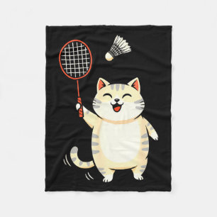 Couverture Polaire Dessin animé de chat de badminton, conception de c
