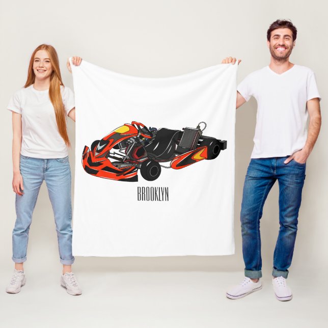 Couverture Polaire dessin animé de Kart racing (En situation)
