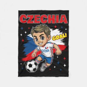 Couverture Polaire Dessin Animé Enfant Tchèque Drapeau République Tch
