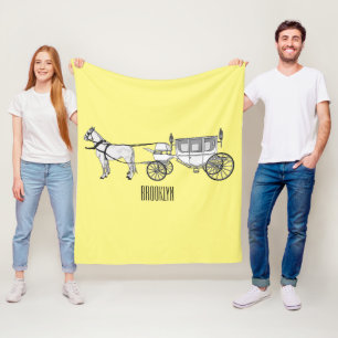 Couverture Polaire dessin animé mariage cheval & calèche