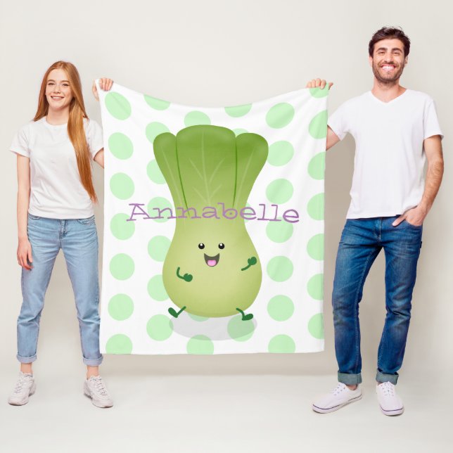 Couverture Polaire dessin animé mignon de bok choy (En situation)