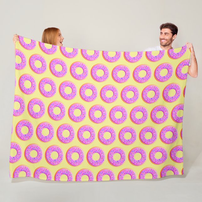 Couverture Polaire Dessin De Mignonne Donut Avec Des Saupoudrages (En situation)