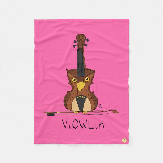 Couverture Polaire Dessin de violon amusant musicien (Devant)