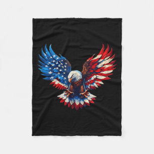 Couverture Polaire Dessin d'oiseau patriotique Dom Drapeau Usa pour h