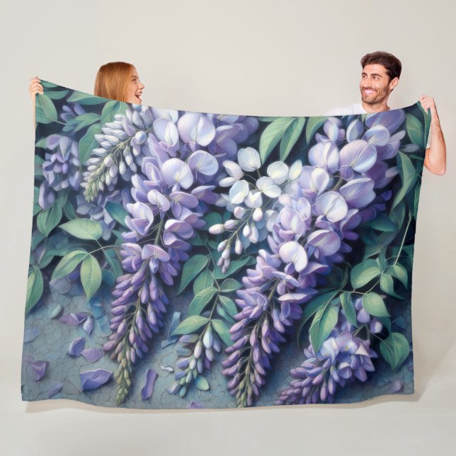 Couverture Polaire Dessin dur Pastel Purple Wisteria (En situation)