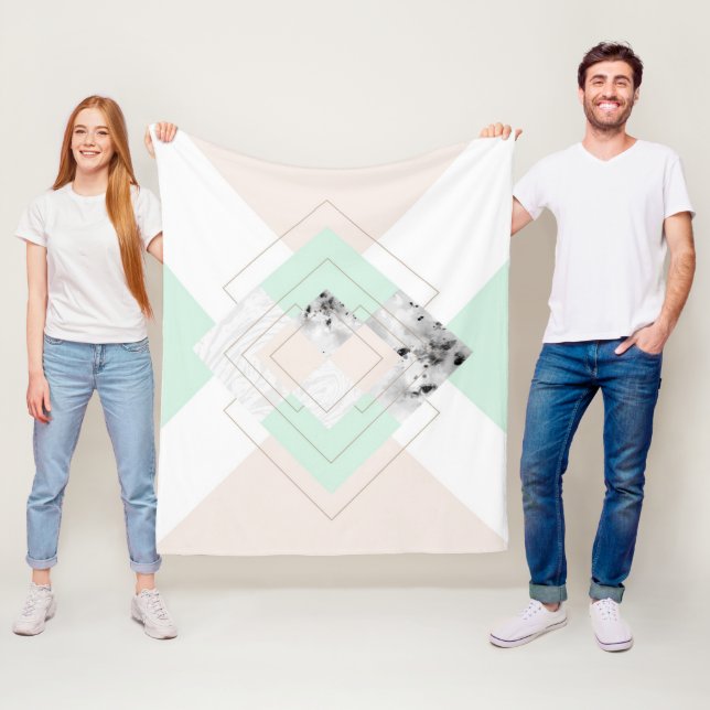 Couverture Polaire Dessin géométrique de style moderne (En situation)