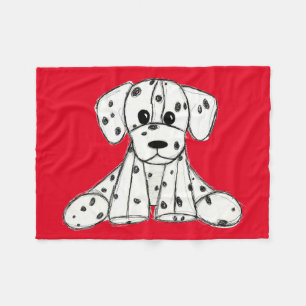 Couverture Polaire Dessin simple de contour de chien en peluche dalma