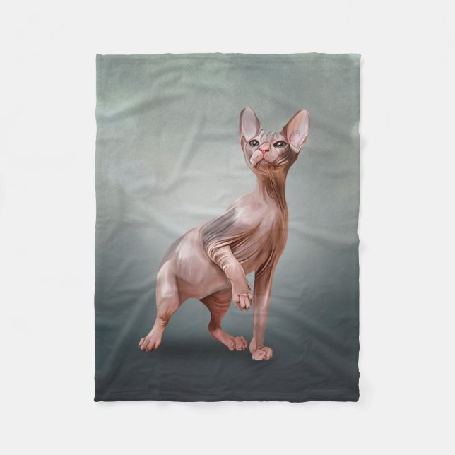 Couverture Polaire Dessin Sphynx kitten (Devant)