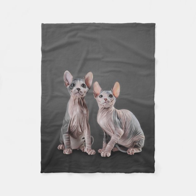 Couverture Polaire Dessin Sphynx kitten (Devant)