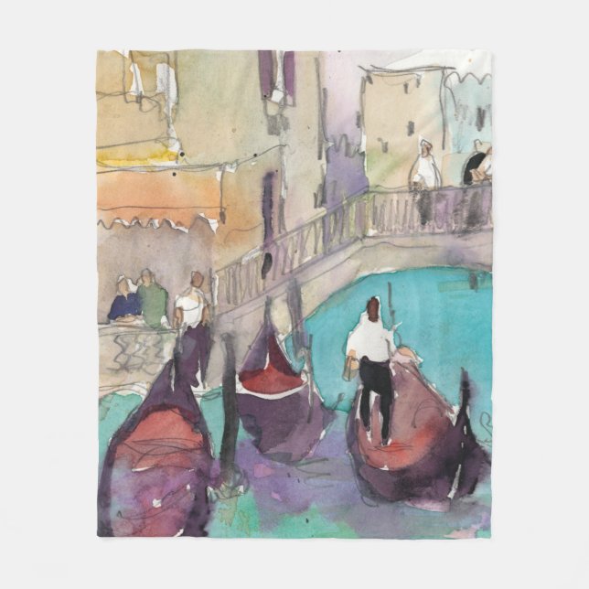 Couverture Polaire Destinations | Aquarelle Venise Gondola Ride (Devant)
