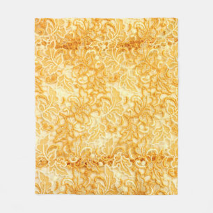 Couverture Polaire Détail de dentelle d'or tissu motif de tissu