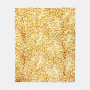 Couverture Polaire Détail en dentelle d'or, tissu.