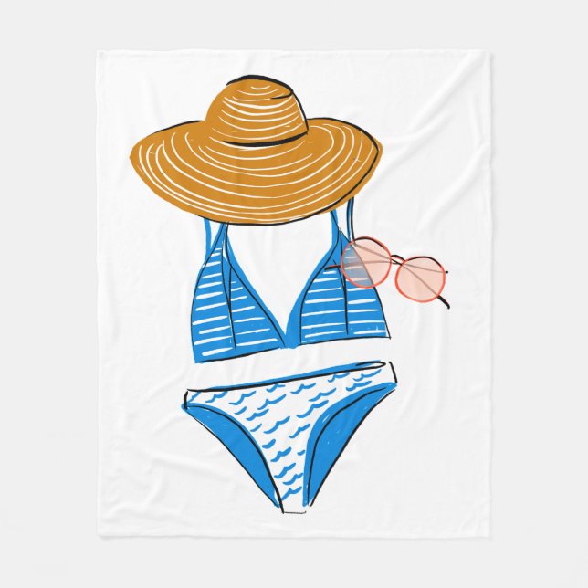 Couverture Polaire Détendez-vous au soleil - maillot de bain bleu 2 (Devant)