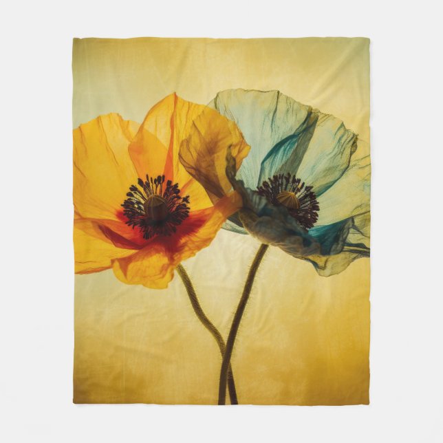 Couverture Polaire Deux fleurs (Devant)