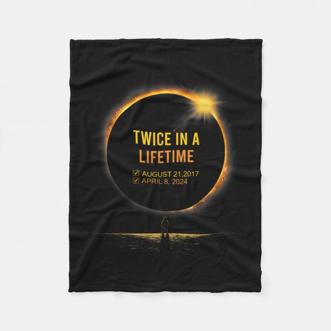 Couverture Polaire Deux Fois Dans Une Vie Total Éclipse Solaire Print (Devant)