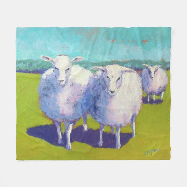 Couverture Polaire Deux moutons dans le domaine (Devant (Horizontal))