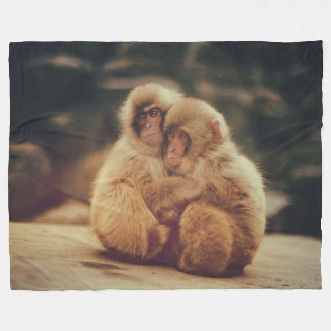 COUVERTURE POLAIRE DEUX SINGES (Devant (Horizontal))