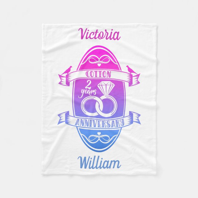 Couverture Polaire Deuxième 2e anniversaire du mariage coton traditio (Devant)