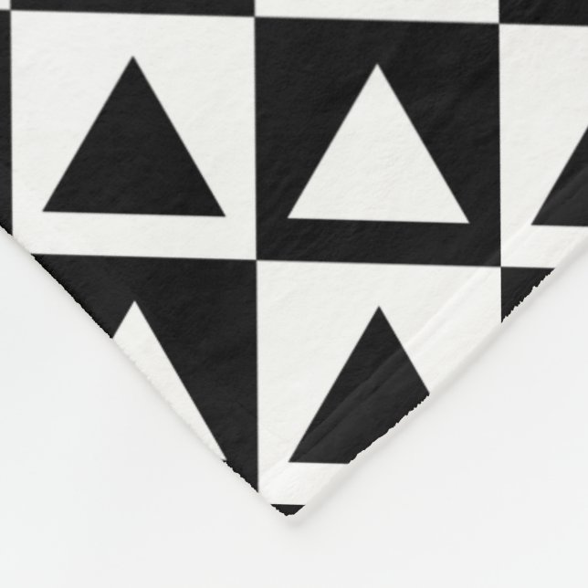 Couverture Polaire Diagonale Noir&Blanc Triangles Motif (Coin)