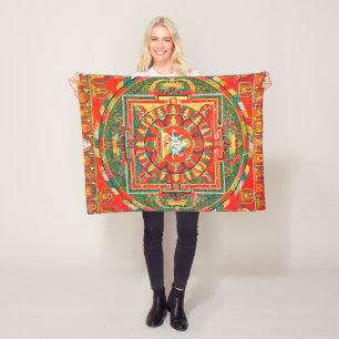 Couverture Polaire Diagramme cosmique de Mandala pour la méditation