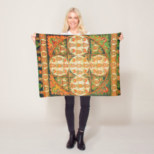 Couverture Polaire Diagramme cosmique Mandala pour la méditation