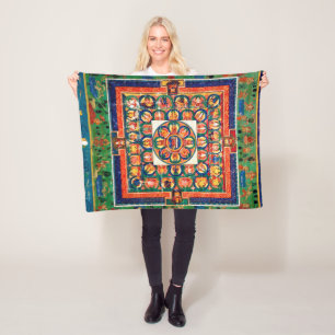 Couverture Polaire Diagramme cosmique Mandala pour la méditation