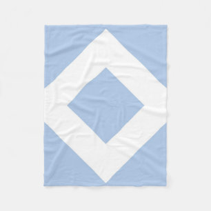 Couverture Polaire Diamant bleu pâle, Bordure blanche gras