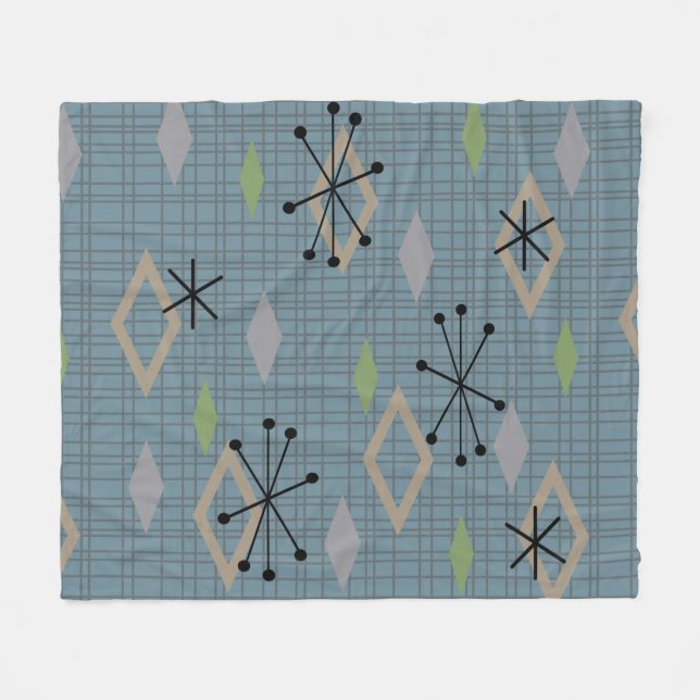 Couverture Polaire Diamants modernes du milieu du siècle Ardoise gris (Devant (Horizontal))
