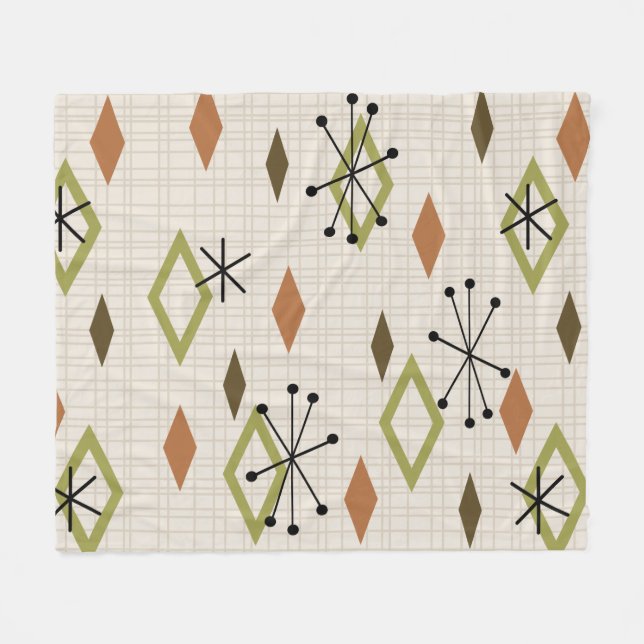 Couverture Polaire Diamants modernes du milieu du siècle Nature Tons  (Devant (Horizontal))
