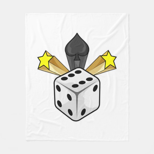Couverture Polaire Dice au Poker avec pique et étoiles (Devant)