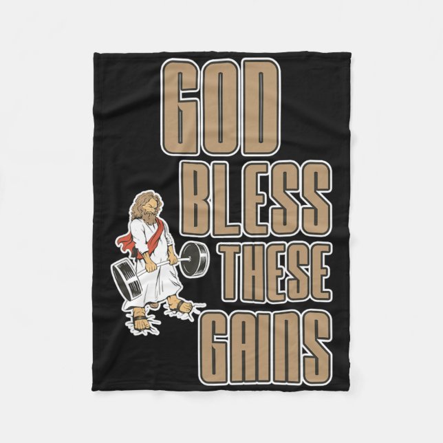 Couverture Polaire Dieu Bénit Ces Gains Muscle Bodybuilding — (Devant)