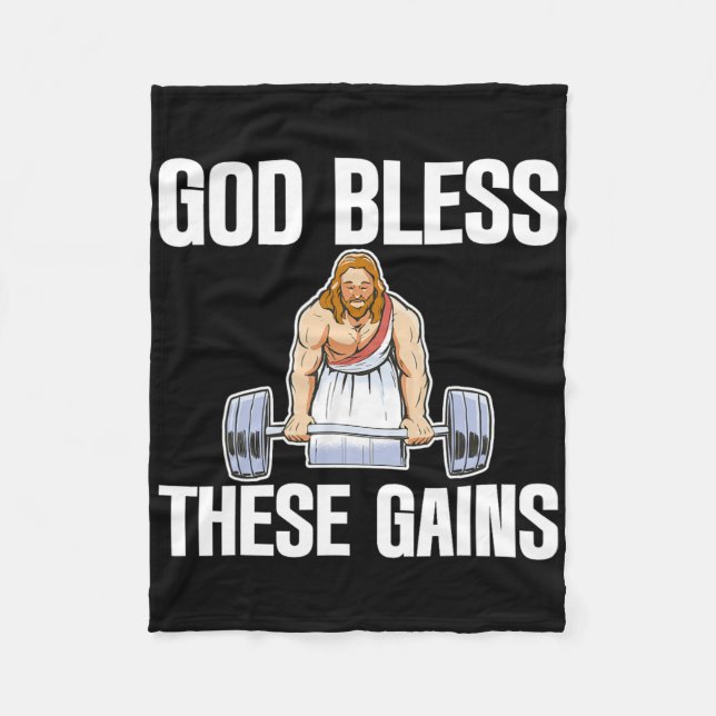 Couverture Polaire Dieu Bénit Ces Gains Muscle Bodybuilding — (Devant)