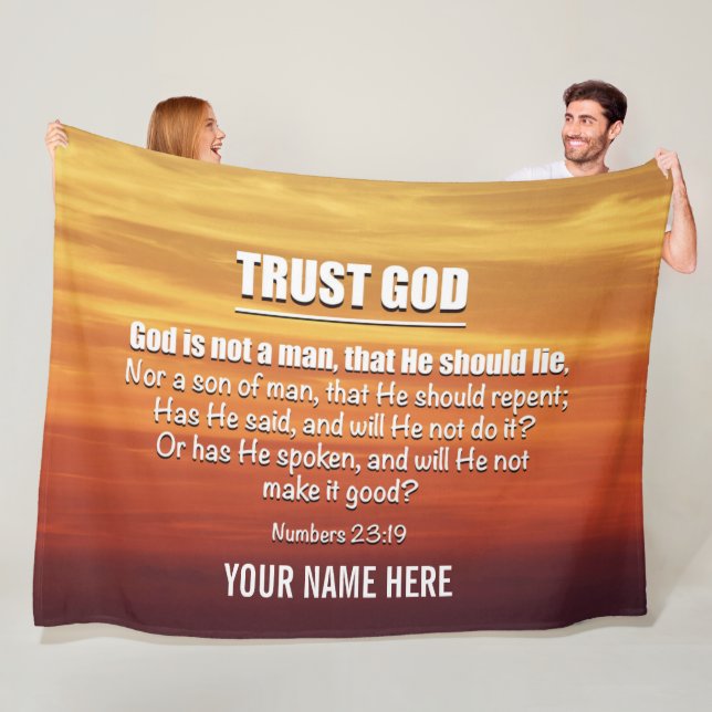 Couverture Polaire DIEU N'EST PAS UN HOMME Confiance Dieu chrétien (En situation)
