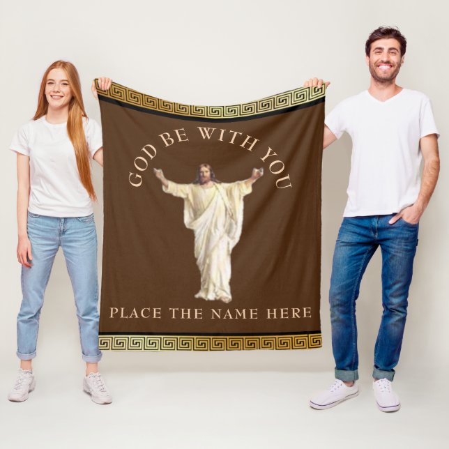 Couverture Polaire "DIEU SOIS AVEC VOUS" Cadeau personnalisé Confort (En situation)
