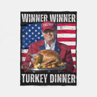Couverture Polaire Dîner de dinde gagnant gagnant humour drôle Trump