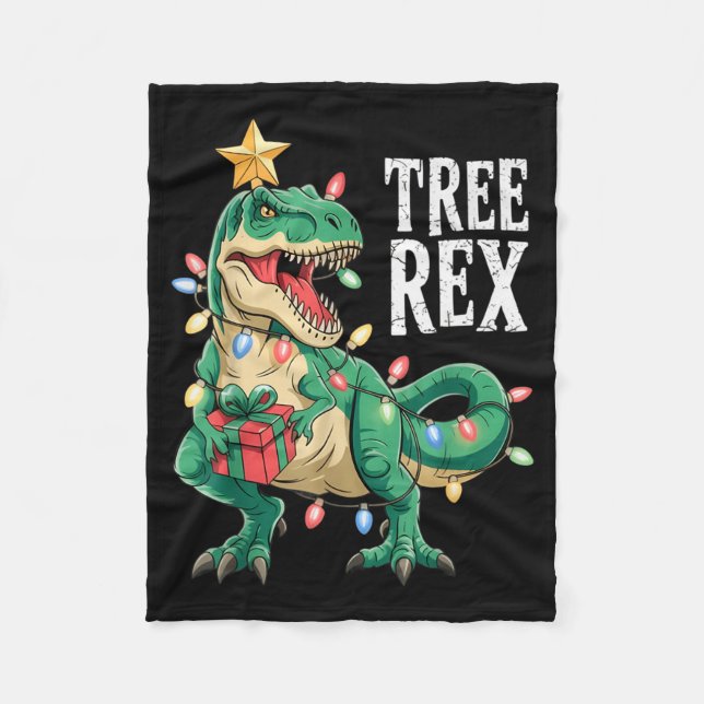 Couverture Polaire Dinosaur Christmas Tree Rex Pajamas Men Boys Xmas  (Devant)
